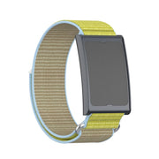 For Amazfit Helio Strap Metal Ring Two Sections Nylon Hook and Loop Fastener Watch Band(Camel)