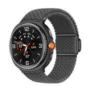 For Samsung Galaxy Watch8 / Watch8 Classic Magnetic Buckle Braided Nylon Watch Band(Space Gray)