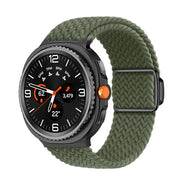 For Samsung Galaxy Watch8 / Watch8 Classic Magnetic Buckle Braided Nylon Watch Band(Olive Green)
