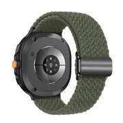 For Samsung Galaxy Watch8 / Watch8 Classic Magnetic Buckle Braided Nylon Watch Band(Olive Green)