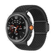 For Samsung Galaxy Watch8 / Watch8 Classic Magnetic Buckle Braided Nylon Watch Band(Black)
