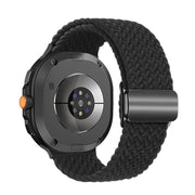 For Samsung Galaxy Watch8 / Watch8 Classic Magnetic Buckle Braided Nylon Watch Band(Black)