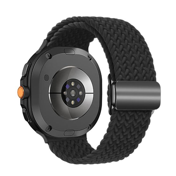For Samsung Galaxy Watch8 / Watch8 Classic Magnetic Buckle Braided Nylon Watch Band(Black)