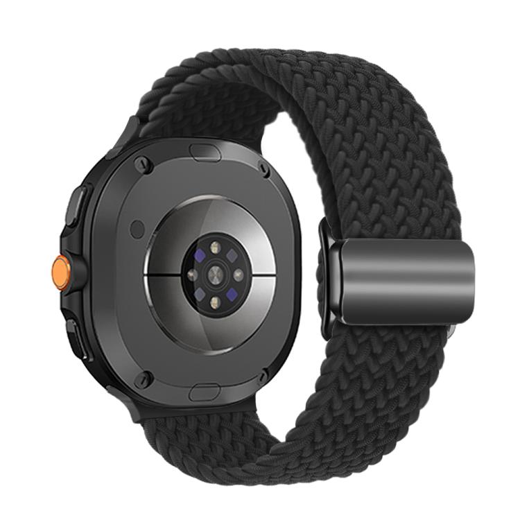 For Samsung Galaxy Watch8 / Watch8 Classic Magnetic Buckle Braided Nylon Watch Band(Black)