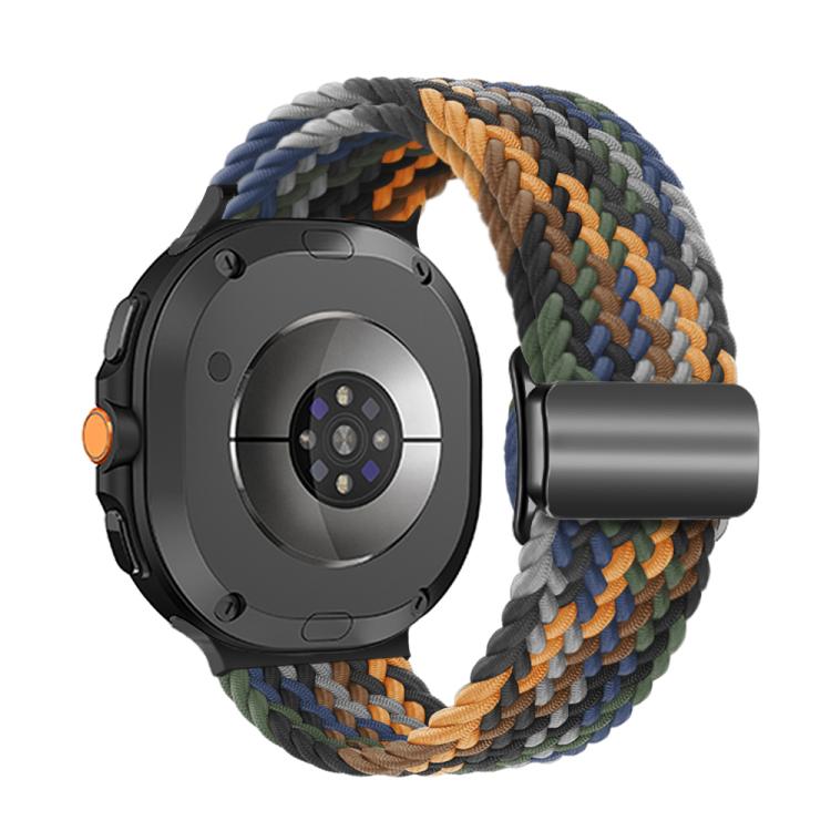 For Samsung Galaxy Watch8 / Watch8 Classic Magnetic Buckle Braided Nylon Watch Band(Camouflage Colorful)