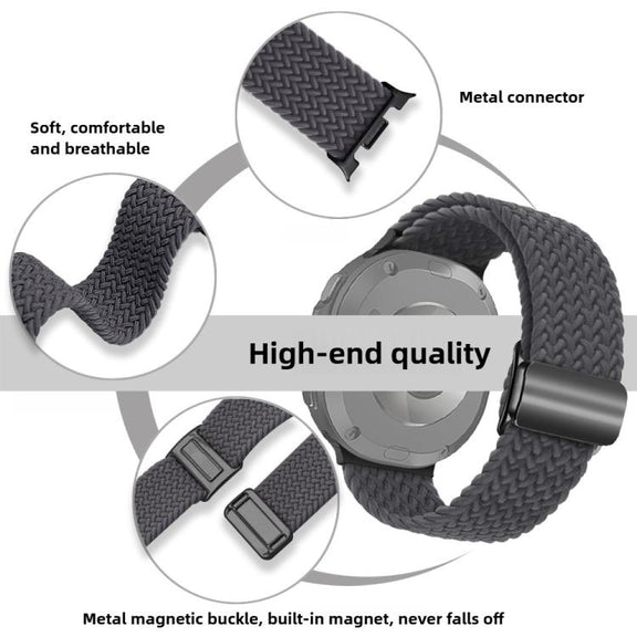 For Samsung Galaxy Watch8 / Watch8 Classic Magnetic Buckle Braided Nylon Watch Band(Violet)