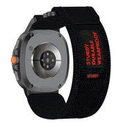 For Samsung Galaxy Watch8 / Watch8 Classic Two Sections Nylon Hook And Loop Fastener Watch Band(Black)
