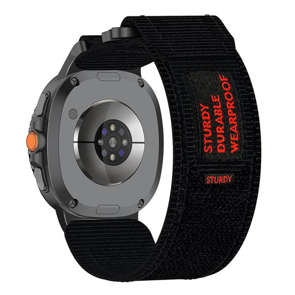 For Samsung Galaxy Watch8 / Watch8 Classic Two Sections Nylon Hook And Loop Fastener Watch Band(Black)