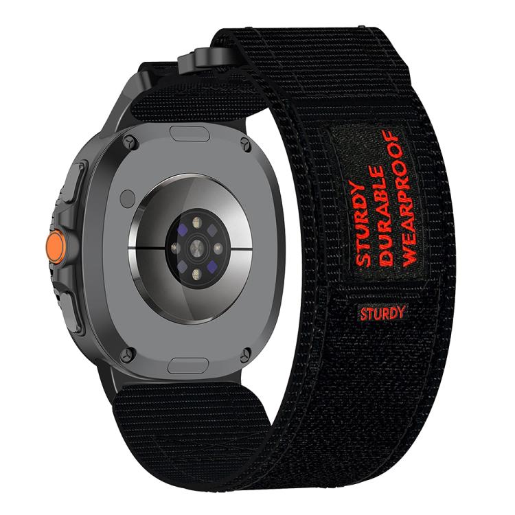 For Samsung Galaxy Watch8 / Watch8 Classic Two Sections Nylon Hook And Loop Fastener Watch Band(Black)
