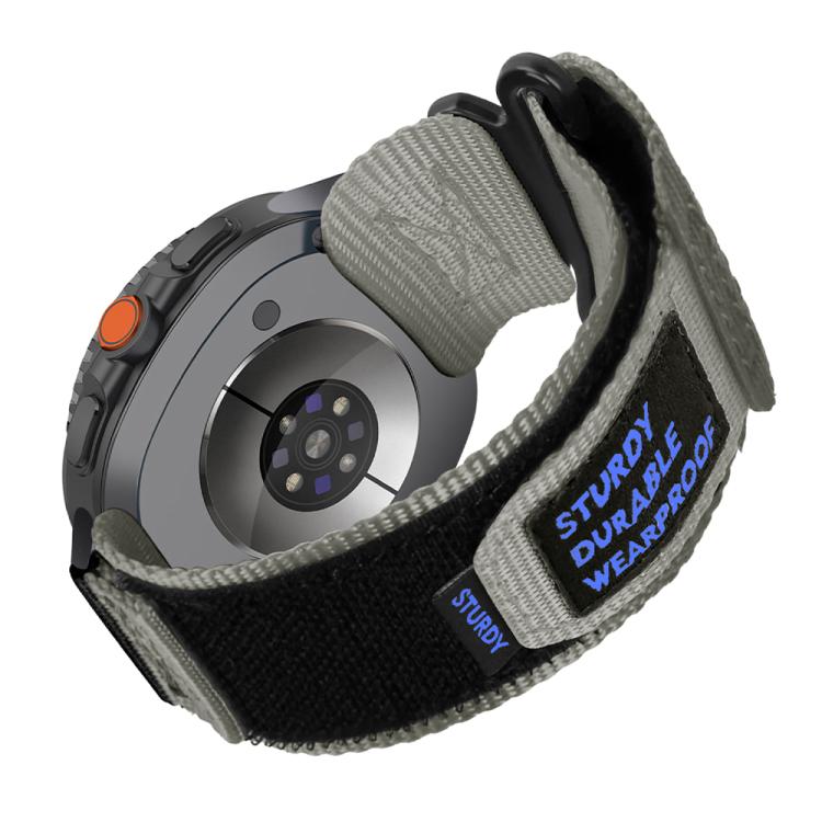 For Samsung Galaxy Watch8 / Watch8 Classic Two Sections Nylon Hook And Loop Fastener Watch Band(Gray)