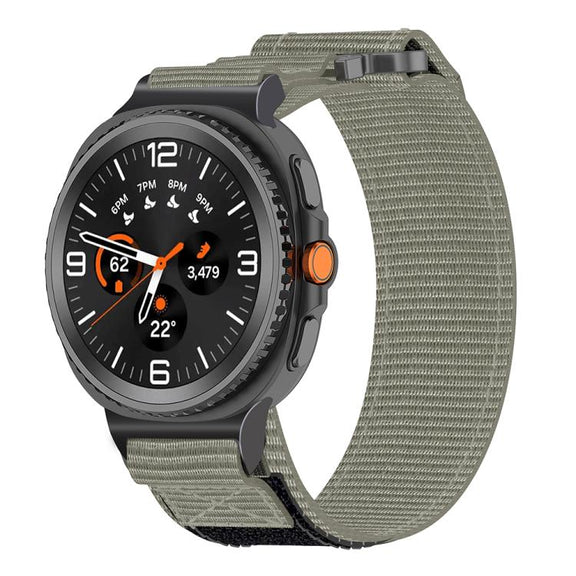For Samsung Galaxy Watch8 / Watch8 Classic Two Sections Nylon Hook And Loop Fastener Watch Band(Gray)