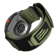 For Samsung Galaxy Watch8 / Watch8 Classic Two Sections Nylon Hook And Loop Fastener Watch Band(Green)