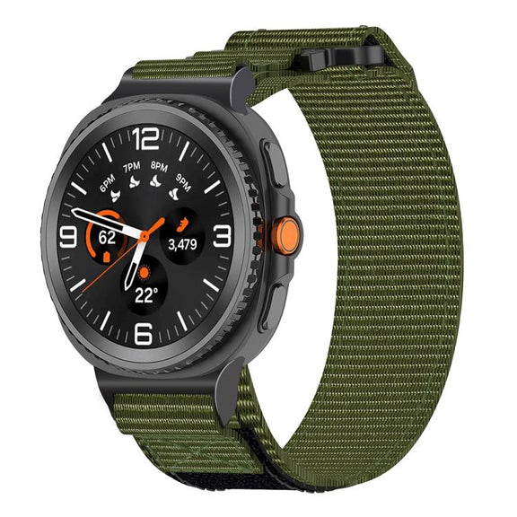 For Samsung Galaxy Watch8 / Watch8 Classic Two Sections Nylon Hook And Loop Fastener Watch Band(Green)