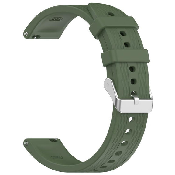 For OnePlus Watch 3 43mm Rhombic Texture Groove Silicone Watch Band(Dark Green)