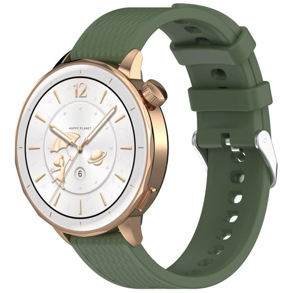 For OnePlus Watch 3 43mm Rhombic Texture Groove Silicone Watch Band(Dark Green)
