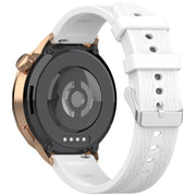 For OnePlus Watch 3 43mm Rhombic Texture Groove Silicone Watch Band(White)