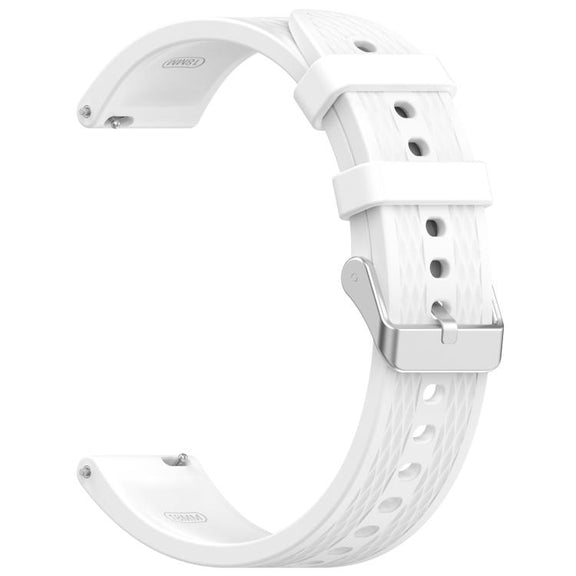 For OnePlus Watch 3 43mm Rhombic Texture Groove Silicone Watch Band(White)