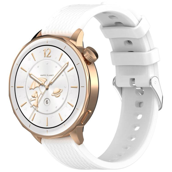 For OnePlus Watch 3 43mm Rhombic Texture Groove Silicone Watch Band(White)