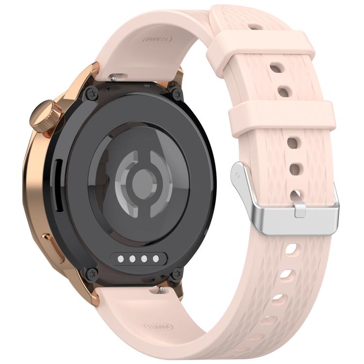For OnePlus Watch 3 43mm Rhombic Texture Groove Silicone Watch Band(Light Pink)