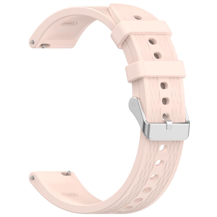 For OnePlus Watch 3 43mm Rhombic Texture Groove Silicone Watch Band(Light Pink)