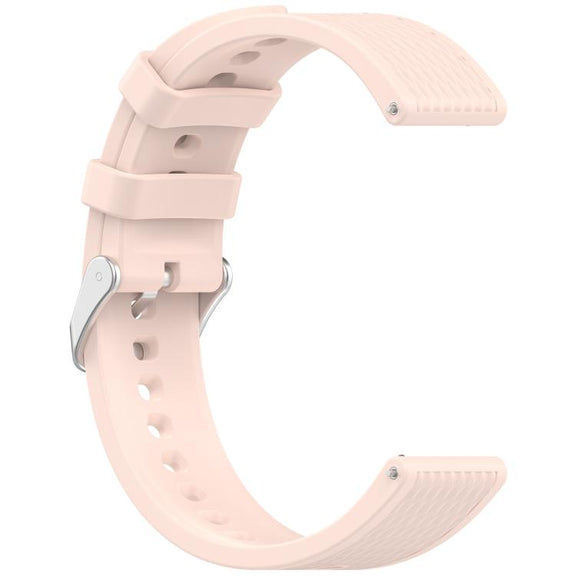 For OnePlus Watch 3 43mm Rhombic Texture Groove Silicone Watch Band(Light Pink)