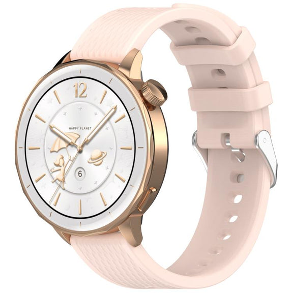 For OnePlus Watch 3 43mm Rhombic Texture Groove Silicone Watch Band(Light Pink)