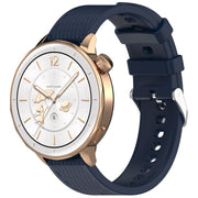 For OnePlus Watch 3 43mm Rhombic Texture Groove Silicone Watch Band(Ink Blue)