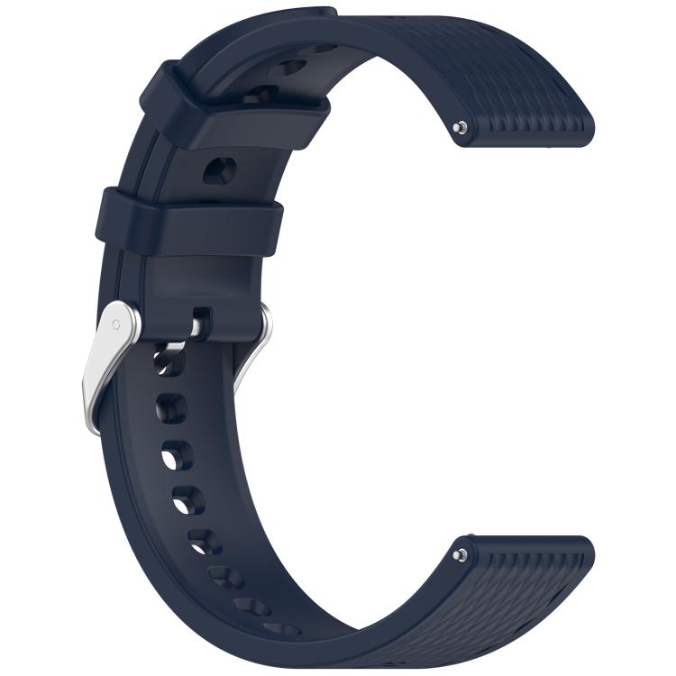 For OnePlus Watch 3 43mm Rhombic Texture Groove Silicone Watch Band(Ink Blue)