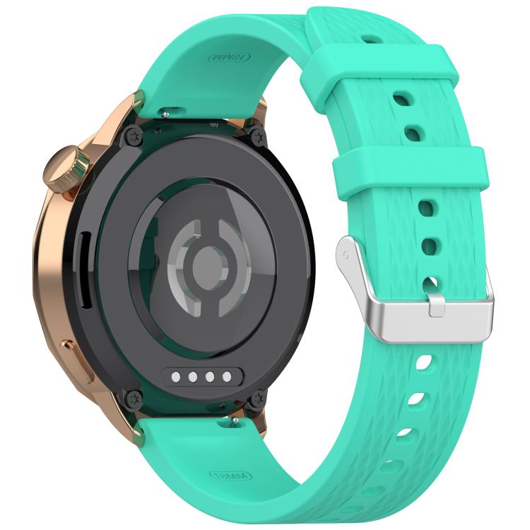 For OnePlus Watch 3 43mm Rhombic Texture Groove Silicone Watch Band(Teal)