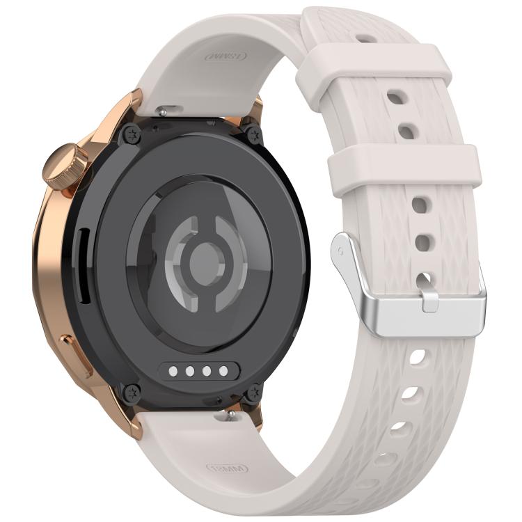 For OnePlus Watch 3 43mm Rhombic Texture Groove Silicone Watch Band(Starlight)