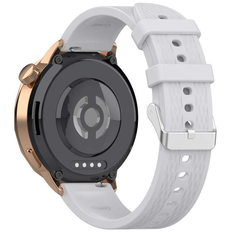 For OnePlus Watch 3 43mm Rhombic Texture Groove Silicone Watch Band(Gray)
