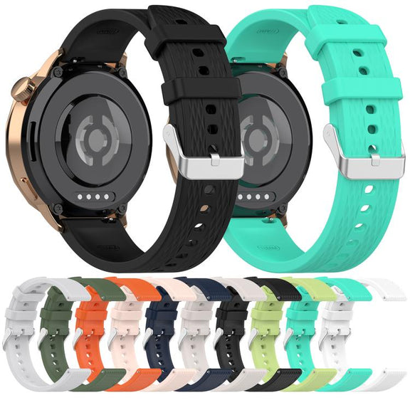 For OnePlus Watch 3 43mm Rhombic Texture Groove Silicone Watch Band(Dark Green)