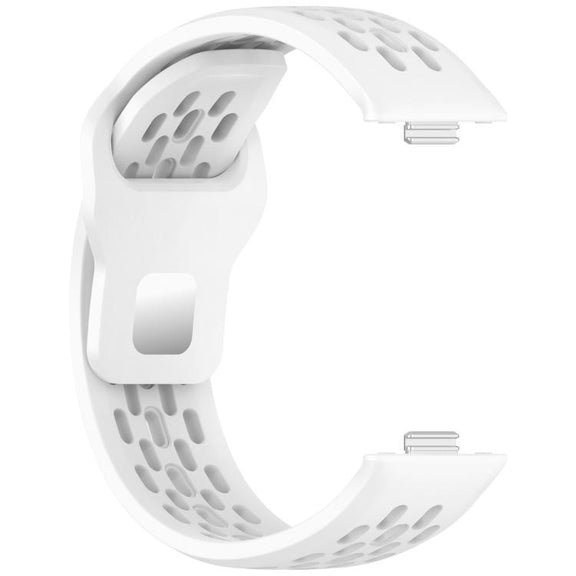 For Huawei Watch Fit4 / Fit4 Pro / Fit3 Mesh Silver Reverse Steel Buckle Silicone Watch Band(White)