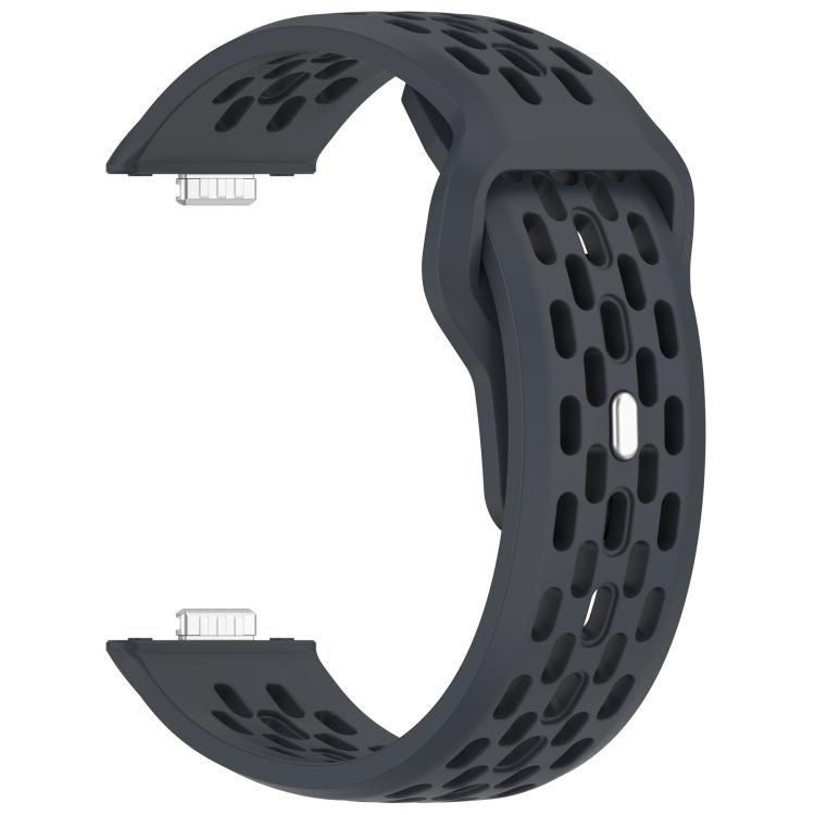 For Huawei Watch Fit4 / Fit4 Pro / Fit3 Mesh Silver Reverse Steel Buckle Silicone Watch Band(Gray)