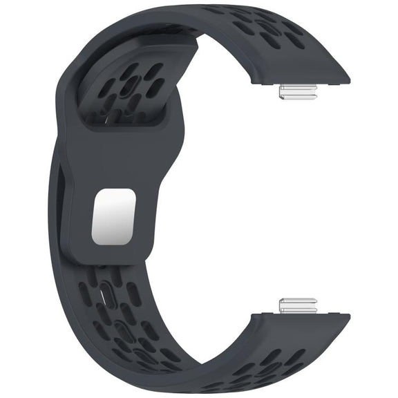 For Huawei Watch Fit4 / Fit4 Pro / Fit3 Mesh Silver Reverse Steel Buckle Silicone Watch Band(Gray)