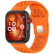For Huawei Watch Fit4 / Fit4 Pro / Fit3 Mesh Silver Reverse Steel Buckle Silicone Watch Band(Orange) - free shipping - PMC TechLife - Order now!