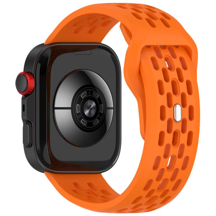 For Huawei Watch Fit4 / Fit4 Pro / Fit3 Mesh Silver Reverse Steel Buckle Silicone Watch Band(Orange) - free shipping - PMC TechLife - Order now!