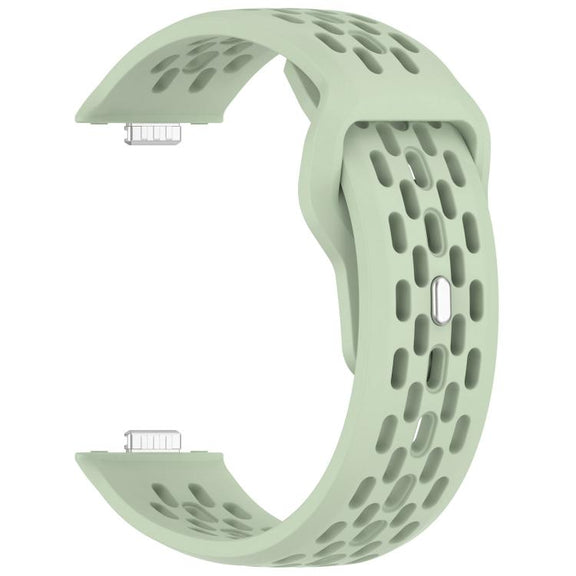 For Huawei Watch Fit4 / Fit4 Pro / Fit3 Mesh Silver Reverse Steel Buckle Silicone Watch Band(Green)