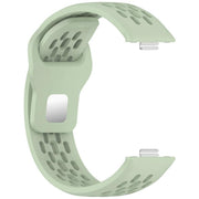 For Huawei Watch Fit4 / Fit4 Pro / Fit3 Mesh Silver Reverse Steel Buckle Silicone Watch Band(Green)