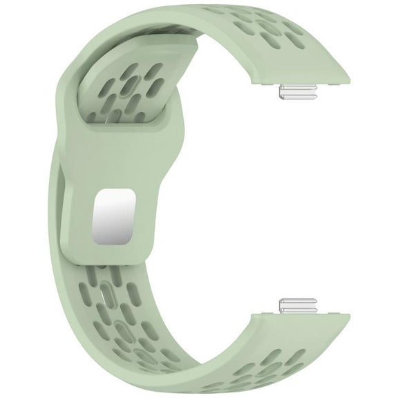 For Huawei Watch Fit4 / Fit4 Pro / Fit3 Mesh Silver Reverse Steel Buckle Silicone Watch Band(Green)
