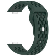 For Huawei Watch Fit4 / Fit4 Pro / Fit3 Mesh Silver Reverse Steel Buckle Silicone Watch Band(Dark Green)