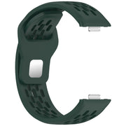 For Huawei Watch Fit4 / Fit4 Pro / Fit3 Mesh Silver Reverse Steel Buckle Silicone Watch Band(Dark Green)
