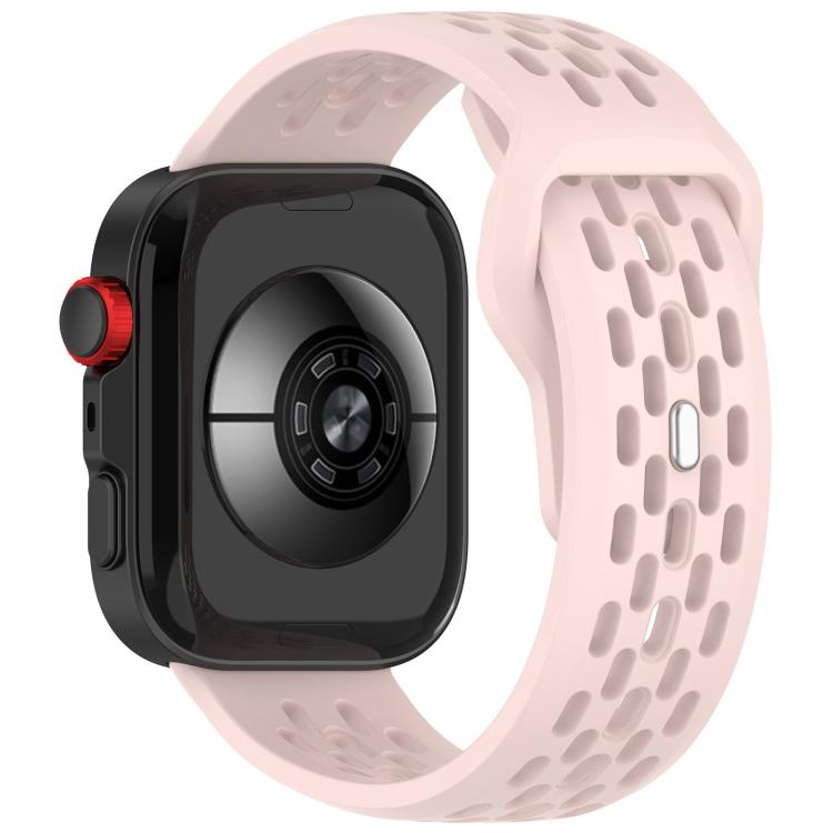 For Huawei Watch Fit4 / Fit4 Pro / Fit3 Mesh Silver Reverse Steel Buckle Silicone Watch Band(Light Pink)