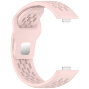 For Huawei Watch Fit4 / Fit4 Pro / Fit3 Mesh Silver Reverse Steel Buckle Silicone Watch Band(Light Pink)