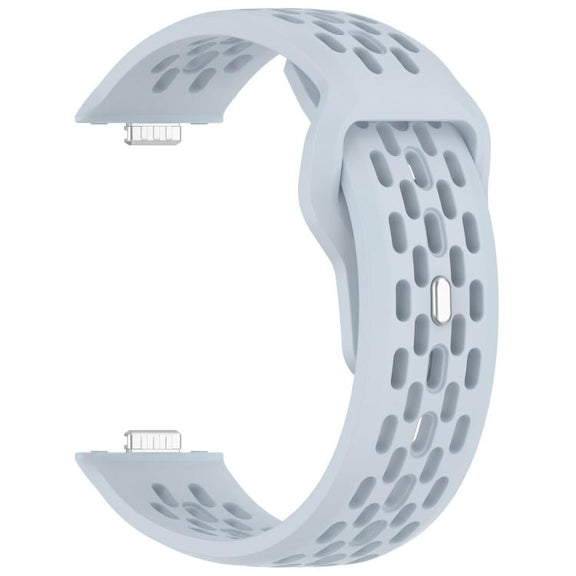For Huawei Watch Fit4 / Fit4 Pro / Fit3 Mesh Silver Reverse Steel Buckle Silicone Watch Band(Light Blue)