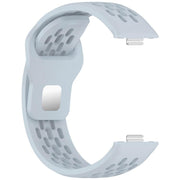 For Huawei Watch Fit4 / Fit4 Pro / Fit3 Mesh Silver Reverse Steel Buckle Silicone Watch Band(Light Blue)
