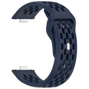 For Huawei Watch Fit4 / Fit4 Pro / Fit3 Mesh Silver Reverse Steel Buckle Silicone Watch Band(Midnight Blue)
