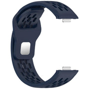 For Huawei Watch Fit4 / Fit4 Pro / Fit3 Mesh Silver Reverse Steel Buckle Silicone Watch Band(Midnight Blue)