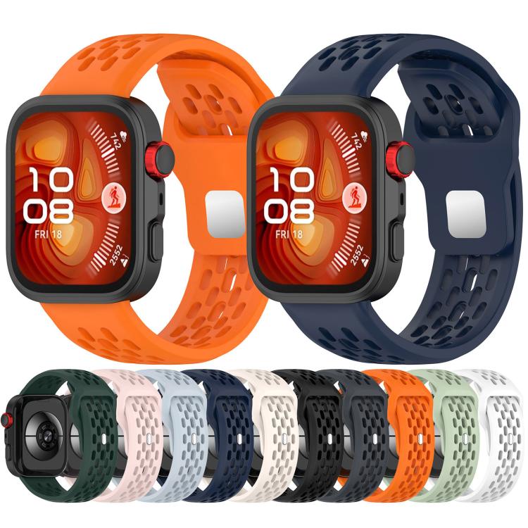 For Huawei Watch Fit4 / Fit4 Pro / Fit3 Mesh Silver Reverse Steel Buckle Silicone Watch Band(White)