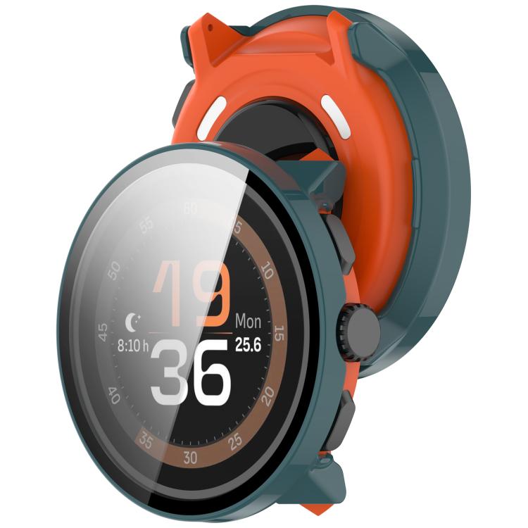 For Suunto Run Tempered Film Integrated PC Watch Protective Cover(Pine Green)